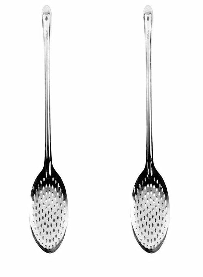 ملعقة قلي/مغرفة/مصفاة من الفولاذ المقاوم للصدأ من جاردن أوف آرتس، مثالية لقلي البوري/الخضار/الخضراوات، قطعتان